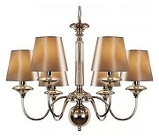 Люстра iLamp Rolling P2406-6 Nickel цвет плафона/подвески Коричневый, цвет арматуры Никель