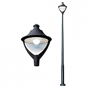 Фонарный столб Fumagalli Beppe P50.372.000.AXH27 цвет плафона/подвески Прозрачный, цвет арматуры Черный