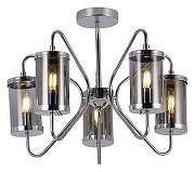 Люстра на штанге EVOLUCE Val1er1 SLE102302-05 цвет плафона/подвески Светло-серый, цвет арматуры Хром