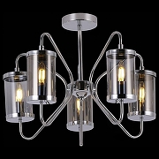 Люстра на штанге EVOLUCE Val1er1 SLE102302-05 цвет плафона/подвески Светло-серый, цвет арматуры Хром-1