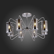 Люстра на штанге EVOLUCE Val1er1 SLE102302-08 цвет плафона/подвески Светло-серый, цвет арматуры Хром-2