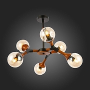 Люстра на штанге EVOLUCE Raquel SLE109402-06 цвет плафона/подвески Оранжевый, цвет арматуры Черный-2