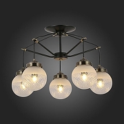 Люстра на штанге EVOLUCE Str1cce SLE110302-05 цвет плафона/подвески Белый, Прозрачный, цвет арматуры Бронза, Черный-2