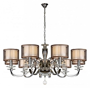 Люстра iLamp Mario RM16001/10CR цвет плафона/подвески Белый, Коричневый, Прозрачный, цвет арматуры Хром-1