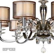 Люстра iLamp Mario RM16001/10CR цвет плафона/подвески Белый, Коричневый, Прозрачный, цвет арматуры Хром-3