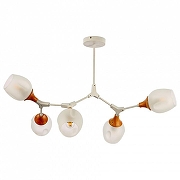 Люстра на штанге EVOLUCE C1otolla SLE113502-05 цвет плафона/подвески Белый, цвет арматуры Белый