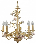 Люстра Abrasax Suzanne SD0925/5 цвет плафона/подвески Зеленый, Прозрачный, Розовый, цвет арматуры Желтый