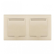 Розетка влагозащищенная с заземлением и со шторкой с крышкой Arte Milano SET06-2 SET06-2-41-1x2 shampan цвет шампань