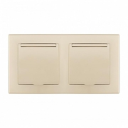 Розетка влагозащищенная с заземлением и со шторкой с крышкой Arte Milano SET06-2 SET06-2-41-1x2 shampan цвет Бежевый