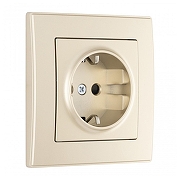 Розетка с заземлением и со шторкой Arte Milano SET06-1 SET06-1-40-1 shampan цвет шампань