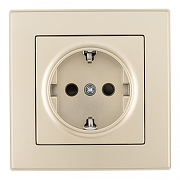 Розетка с заземлением и со шторкой Arte Milano SET06-1 SET06-1-40-1 shampan цвет шампань-1
