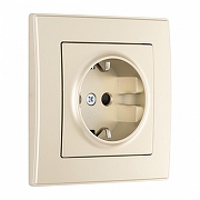 Розетка с заземлением и со шторкой Arte Milano SET06-1 SET06-1-40-1 shampan цвет Бежевый