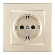 Розетка с заземлением и со шторкой Arte Milano SET06-1 SET06-1-40-1 shampan цвет Бежевый-1