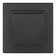 Розетка с заземлением и шторкой, с крышкой Arte Milano SET06-1 SET06-1-41-1 black цвет Черный-1