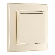 Розетка с заземлением и шторкой, с крышкой Arte Milano SET06-1 SET06-1-41-1 shampan цвет шампань-3