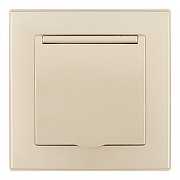 Розетка с заземлением и шторкой, с крышкой Arte Milano SET06-1 SET06-1-41-1 shampan цвет Бежевый-1