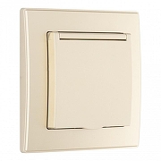 Розетка с заземлением и шторкой, с крышкой Arte Milano SET06-1 SET06-1-41-1 shampan цвет Бежевый-3