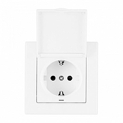 Розетка с заземлением и шторкой, с крышкой Arte Milano SET06-1 SET06-1-41-1 white цвет Белый