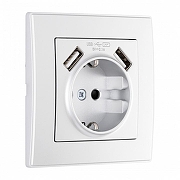 Розетка с заземлением и со шторкой и 2хUSB Arte Milano SET06-1 SET06-1-47-1 silver цвет Серебро