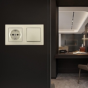 Блок с розеткой и выключателем Arte Milano SET06-2 SET06-2-30-1-40-1 shampan цвет Бежевый-2