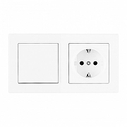 Блок с розеткой и выключателем Arte Milano SET06-2 SET06-2-30-1-40-1 White цвет Белый