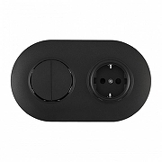 Блок с розеткой и выключателем Arte Milano SET08-2 SET08-2-40-1-30-2 black цвет Черный