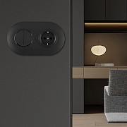 Блок с розеткой и выключателем Arte Milano SET08-2 SET08-2-40-1-30-2 black цвет Черный-1