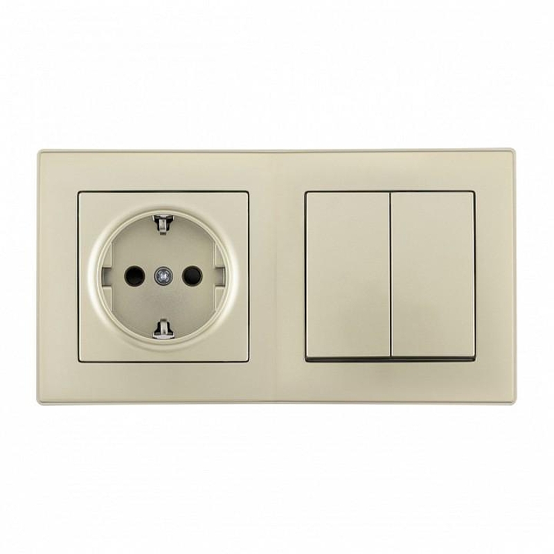 Блок с розеткой и выключателем Arte Milano SET06-2 SET06-2-30-2-40-1 shampan 