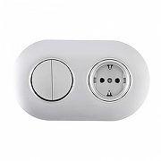 Блок с розеткой и выключателем Arte Milano SET08-2 SET08-2-40-1-30-2 silver цвет Серебро