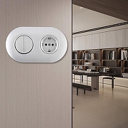 Блок с розеткой и выключателем Arte Milano SET08-2 SET08-2-40-1-30-2 silver цвет Серебро-1