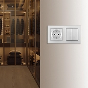 Блок с розеткой и выключателем Arte Milano SET06-2 SET06-2-30-2-40-1 silver цвет Серебро-2