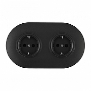 Розетка с заземлением и со шторкой Arte Milano SET08-2 SET08-2-40-1x2 black цвет Черный