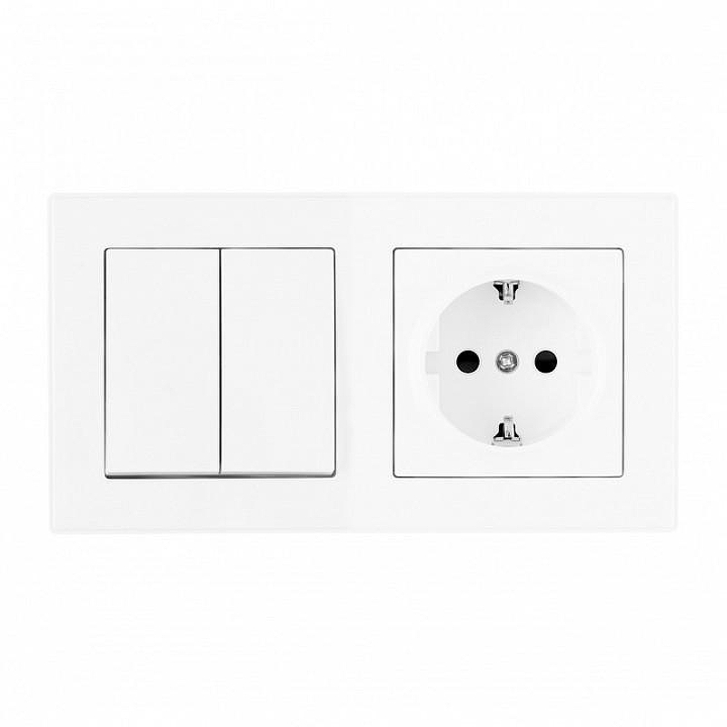 Блок с розеткой и выключателем Arte Milano SET06-2 SET06-2-30-2-40-1 white 