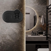 Розетка с заземлением и шторкой, с крышкой Arte Milano SET08-2 SET08-2-41-1x2 black цвет Черный-1