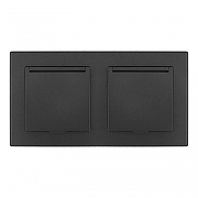 Розетка влагозащищенная с заземлением и со шторкой с крышкой Arte Milano SET06-2 SET06-2-41-1x2 black цвет черный-1