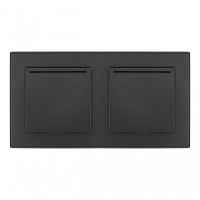 Розетка влагозащищенная с заземлением и со шторкой с крышкой Arte Milano SET06-2 SET06-2-41-1x2 black цвет Черный-1