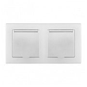 Розетка влагозащищенная с заземлением и со шторкой с крышкой Arte Milano SET06-2 SET06-2-41-1x2 silver цвет серебро