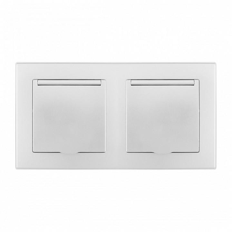 Розетка влагозащищенная с заземлением и со шторкой с крышкой Arte Milano SET06-2 SET06-2-41-1x2 silver 