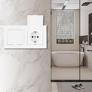 Розетка влагозащищенная с заземлением и со шторкой с крышкой Arte Milano SET06-2 SET06-2-41-1x2 white цвет Белый-2