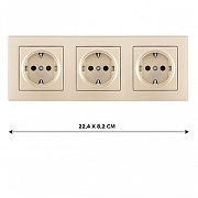 Розетка с заземлением и со шторкой Arte Milano SET06-3 SET06-3-40-1x3 shampan цвет Бежевый-1