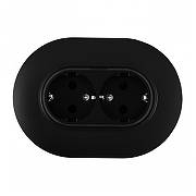 Розетка двойная с заземлением и со шторкой Arte Milano SET08-2 SET08-double-40-2 black цвет черный