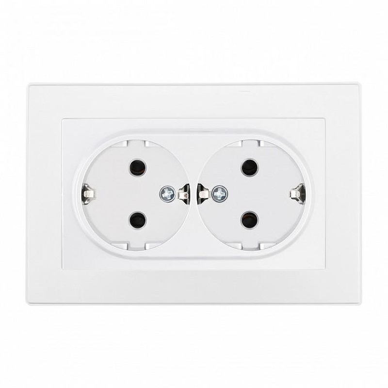 Розетка двойная с заземлением и со шторкой Arte Milano SET06-2 SET06-double-40-2 white 