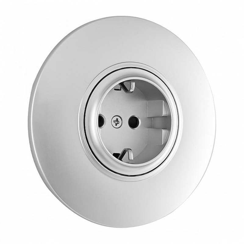 Розетка с заземлением и со шторкой Arte Milano SET08-1 SET08-1-40-1 silver 