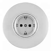 Розетка с заземлением и со шторкой Arte Milano SET08-1 SET08-1-40-1 silver цвет Серебро-1