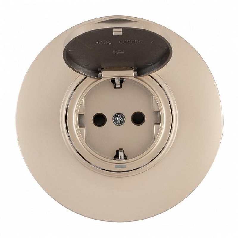 Розетка с заземлением и шторкой, с крышкой Arte Milano SET08-1 SET08-1-41-1 shampan 