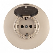 Розетка с заземлением и шторкой, с крышкой Arte Milano SET08-1 SET08-1-41-1 shampan цвет Бежевый