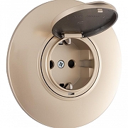 Розетка с заземлением и шторкой, с крышкой Arte Milano SET08-1 SET08-1-41-1 shampan цвет Бежевый-2