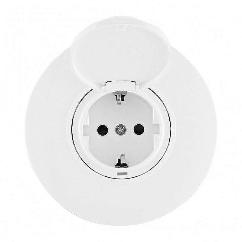 Розетка с заземлением и шторкой, с крышкой Arte Milano SET08-1 SET08-1-41-1 white 