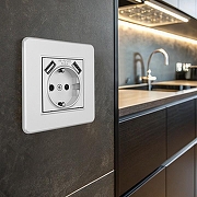 Розетка с заземлением и со шторкой и 2хUSB Arte Milano SET16-1 SET16-1-47-1 silver цвет Серебро-1