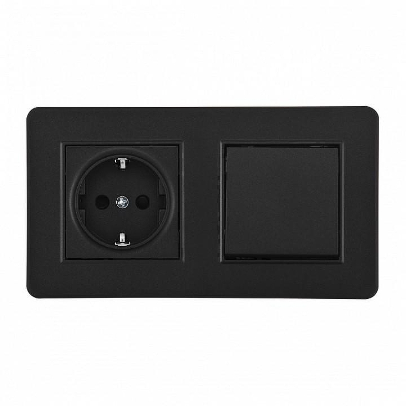 Блок с розеткой и выключателем Arte Milano SET16-2 SET16-2-40-1-30-1 black 